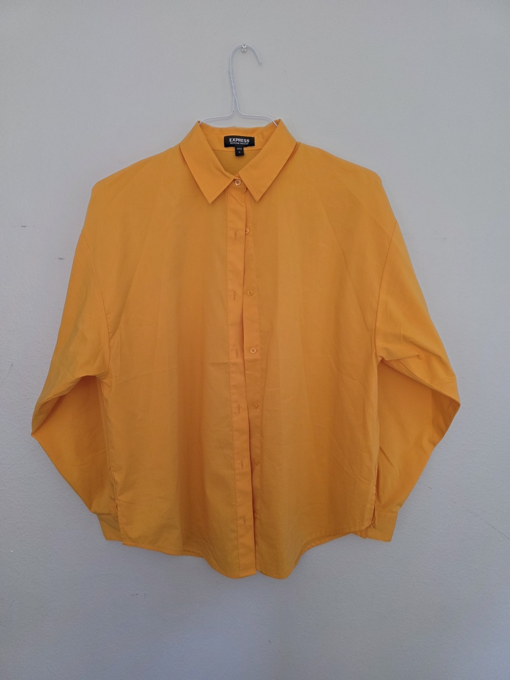 Express Men’s Bright Yellow Button-Front Shirt